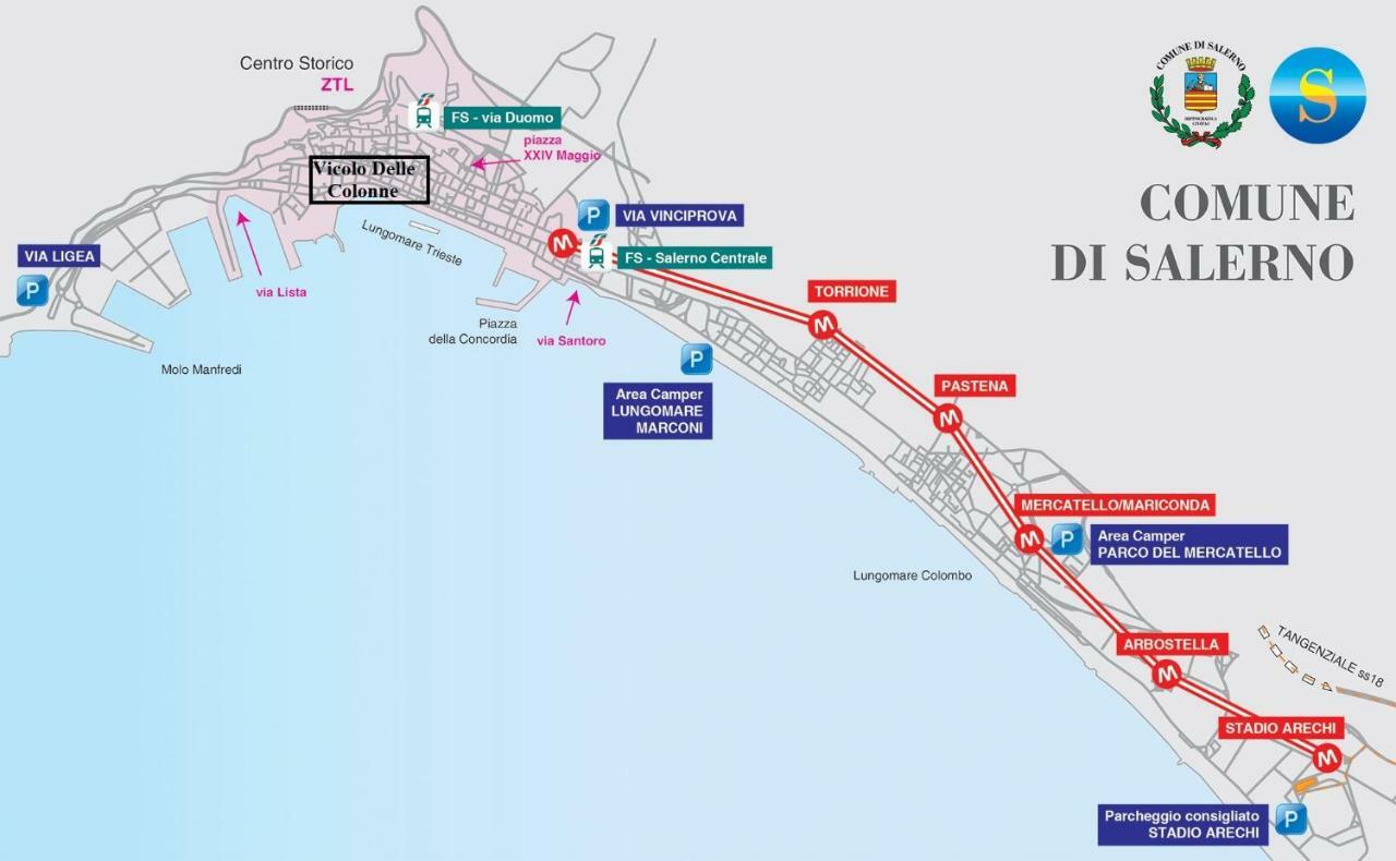 Casa Vacanza "Al Vicolo Delle Colonne" Σαλέρνο Εξωτερικό φωτογραφία